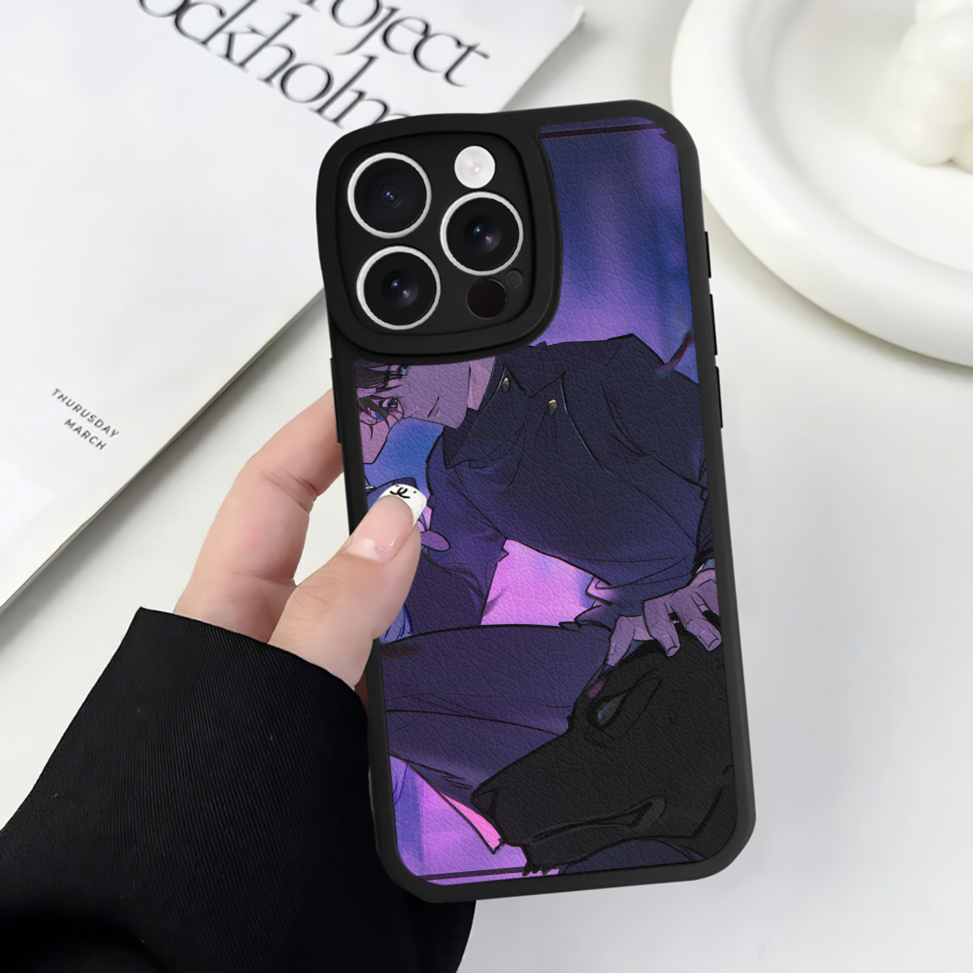 （画像用） 呪術廻戦 Jujutsu Kaisen 【iPhone 16シリーズ対応】シリコンスマホケース（レザー調） 材質：シリコン
